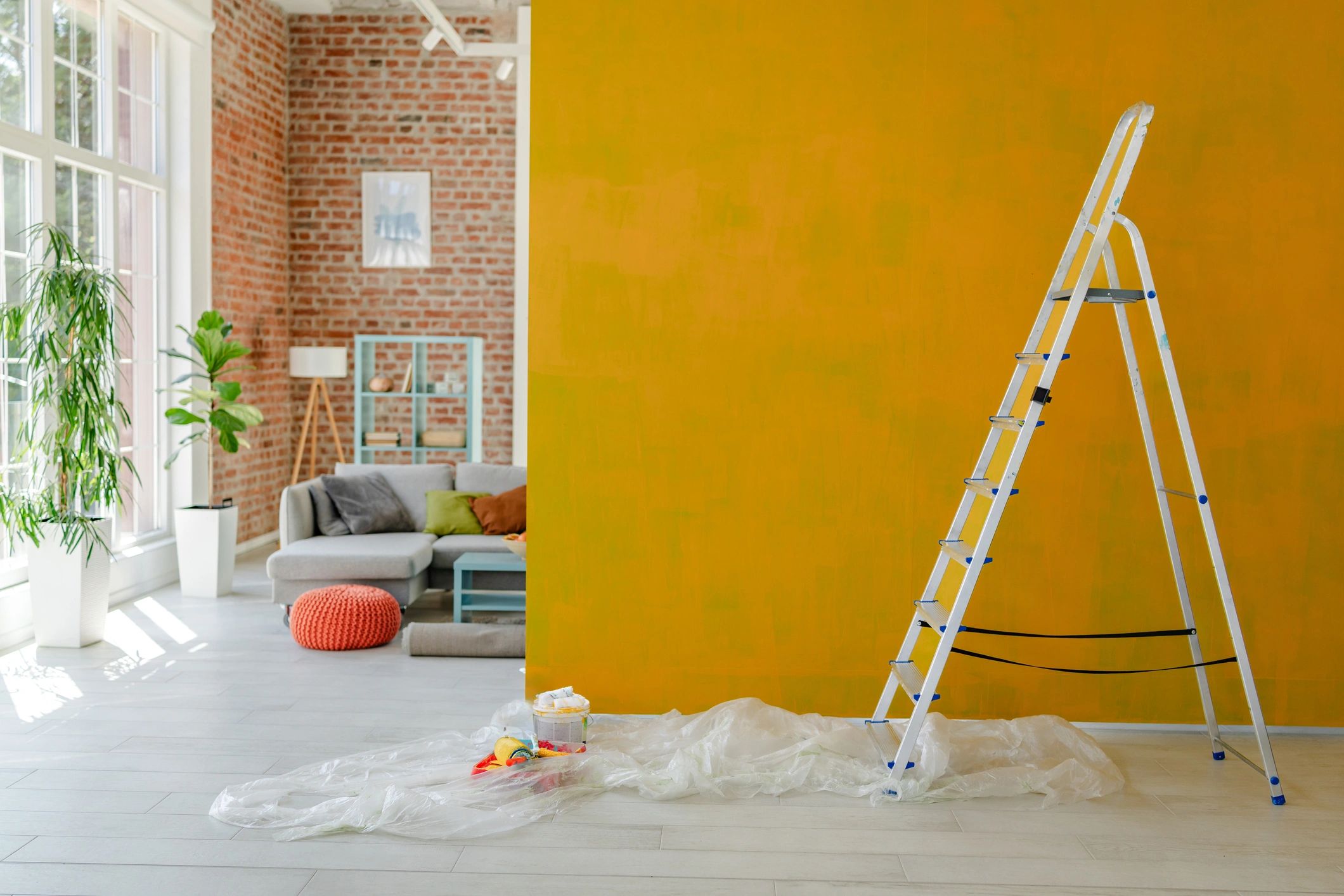 Interior wall area showing home improvement and repair work