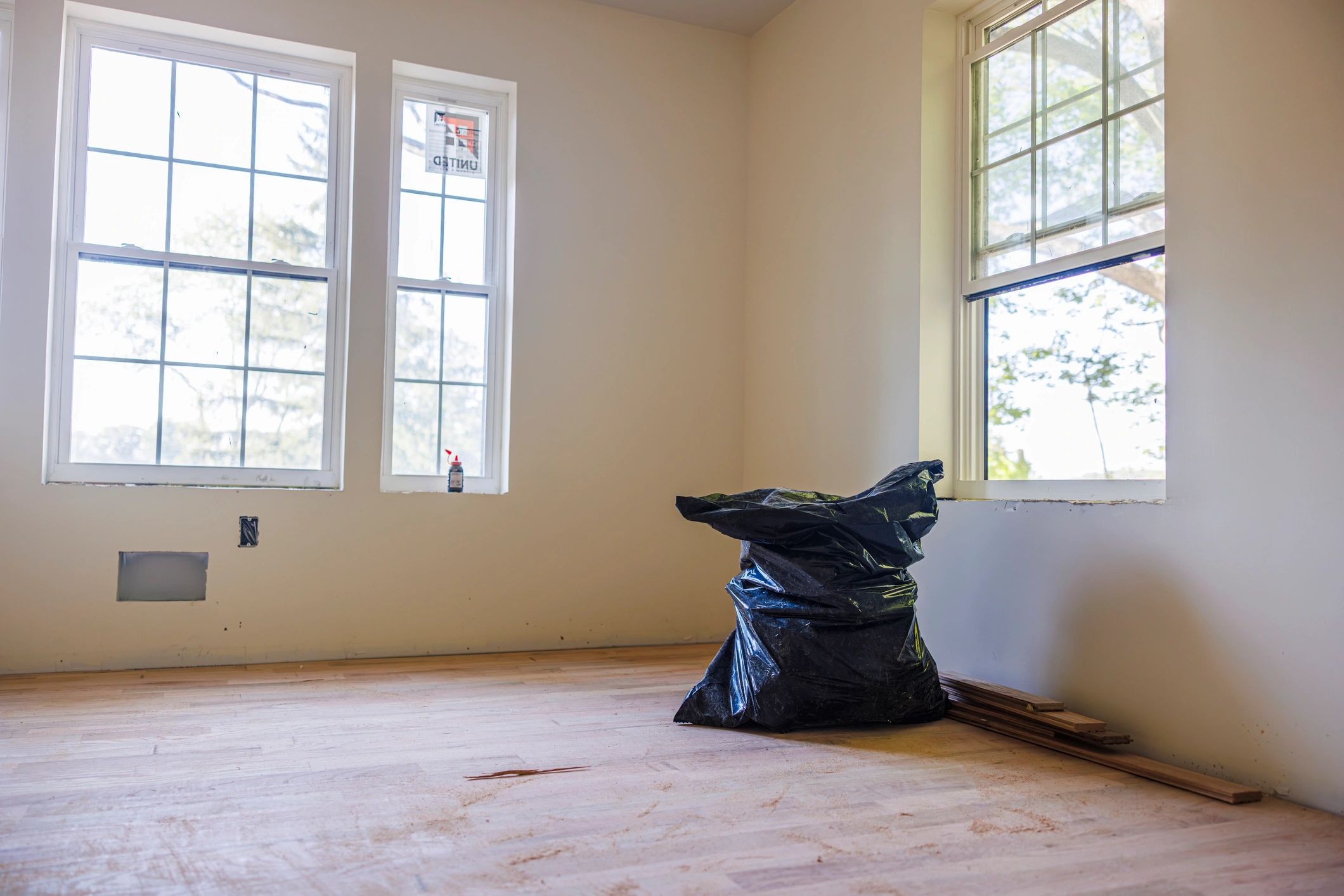 Interior room during flooring renovation